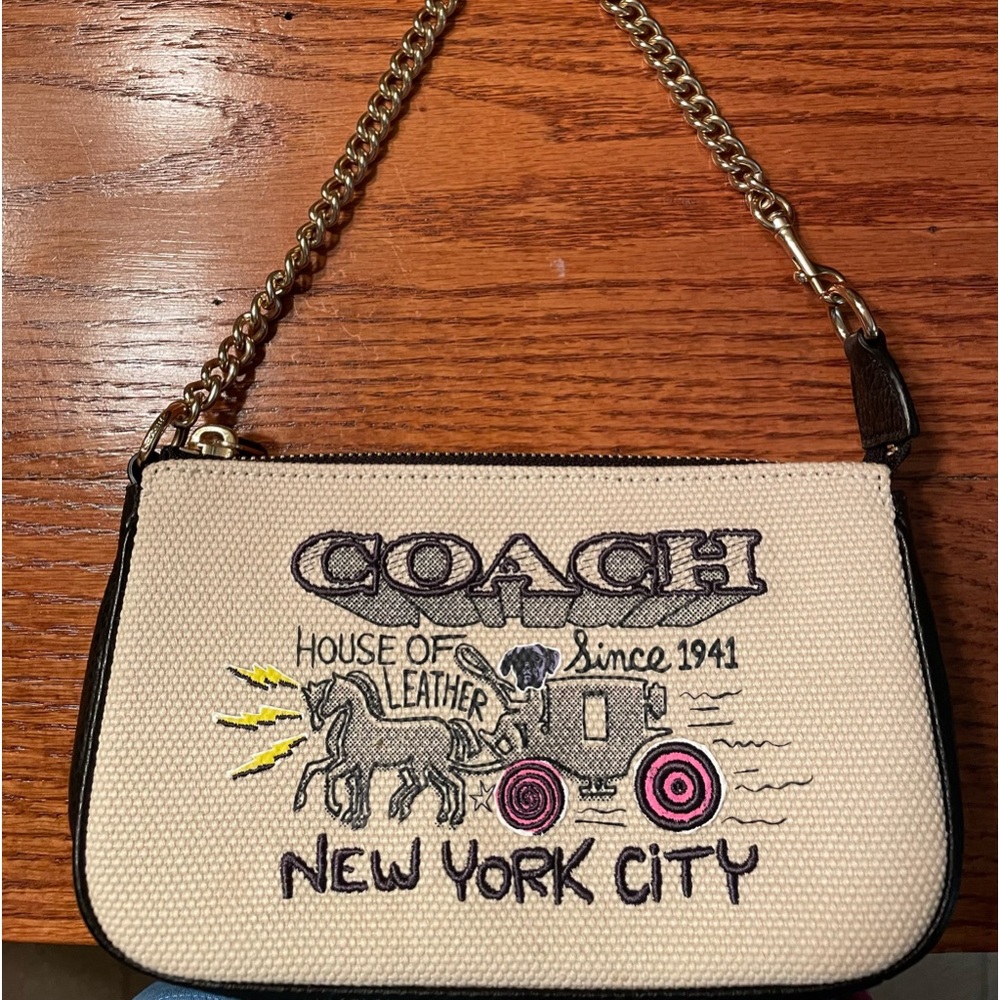 Coach leather/canvas mini handbag